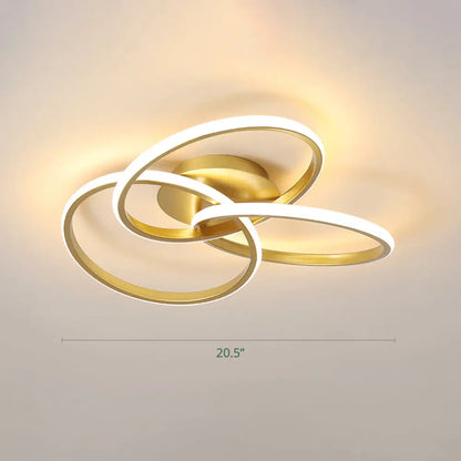 DecorBites™ DecorBites™ Minimalist LED Ring Flush Mount Ceiling Light for Bedrooms with Interlocking Acrylic Design