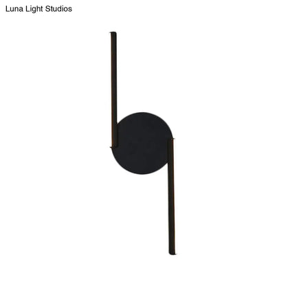 DecorBites™ DecorBites™ Minimalist LED Sconce in Warm/White Light for Hotels - Black Metal Wall Mounted Lamp