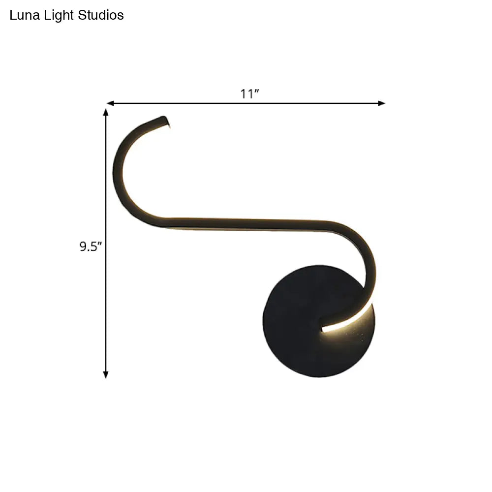DecorBites™ DecorBites™ Minimalist LED Sconce in Warm/White Light for Hotels - Black Metal Wall Mounted Lamp