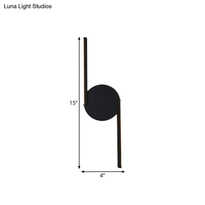 DecorBites™ DecorBites™ Minimalist LED Sconce in Warm/White Light for Hotels - Black Metal Wall Mounted Lamp