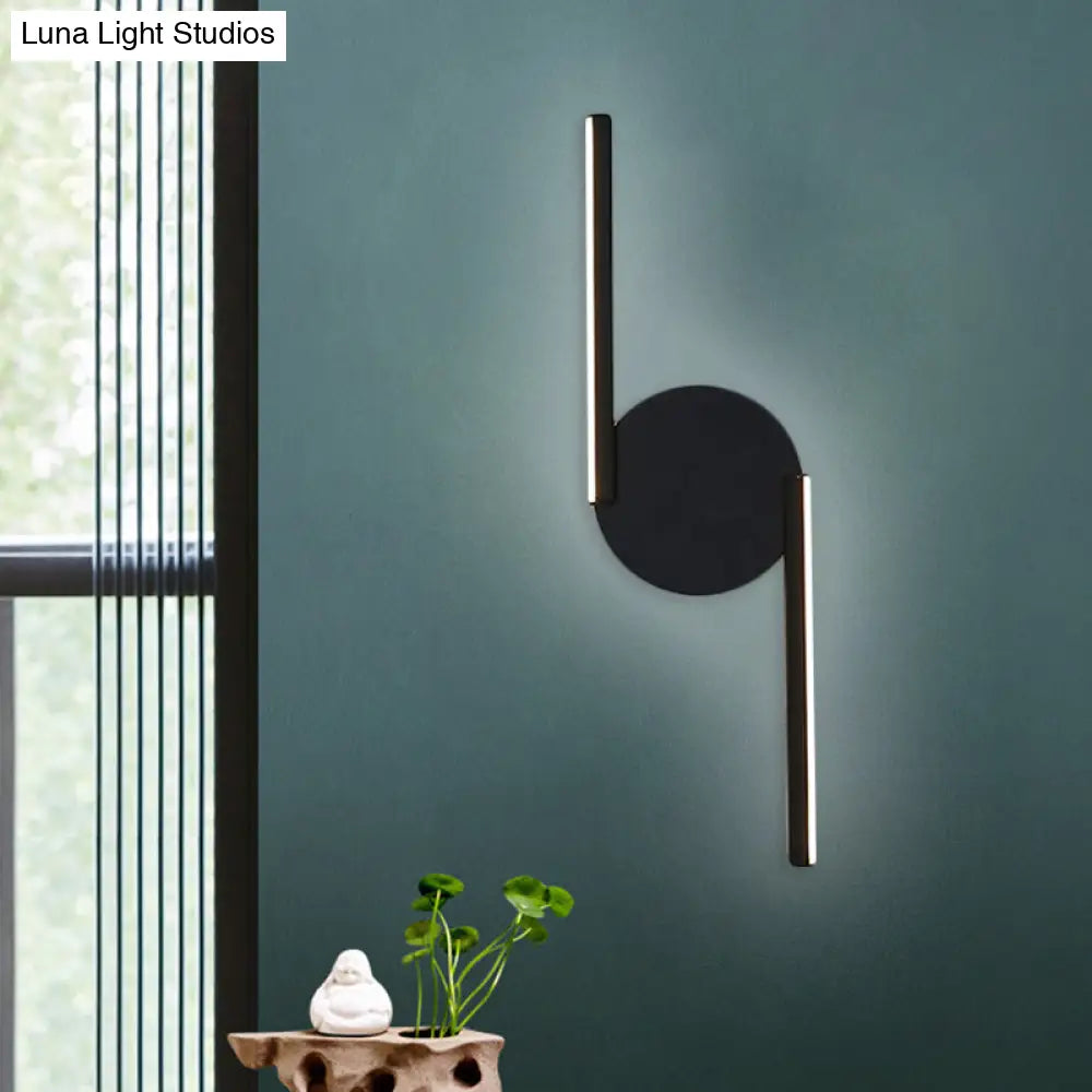 DecorBites™ DecorBites™ Minimalist LED Sconce in Warm/White Light for Hotels - Black Metal Wall Mounted Lamp