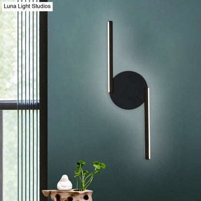DecorBites™ DecorBites™ Minimalist LED Sconce in Warm/White Light for Hotels - Black Metal Wall Mounted Lamp