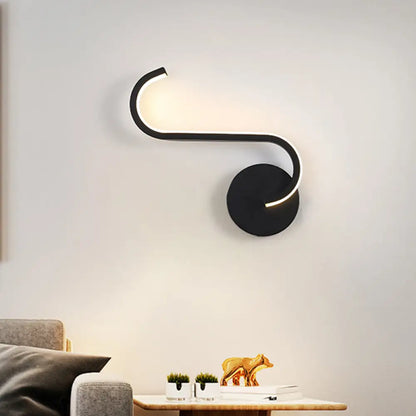 DecorBites™ DecorBites™ Minimalist LED Sconce in Warm/White Light for Hotels - Black Metal Wall Mounted Lamp