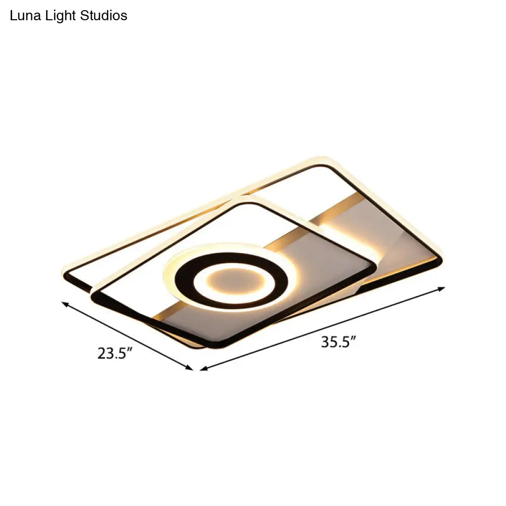 DecorBites™ DecorBites™ Minimalist LED Square Ceiling Flush Light - 16"/19.5"/23.5"/35.5" Wide - Warm/White Light