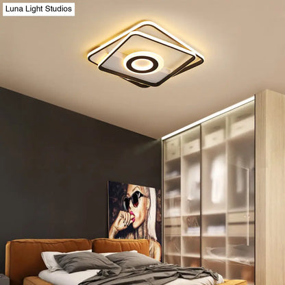DecorBites™ DecorBites™ Minimalist LED Square Ceiling Flush Light - 16"/19.5"/23.5"/35.5" Wide - Warm/White Light