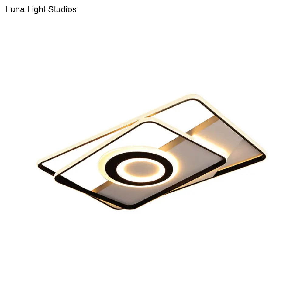 DecorBites™ DecorBites™ Minimalist LED Square Ceiling Flush Light - 16"/19.5"/23.5"/35.5" Wide - Warm/White Light