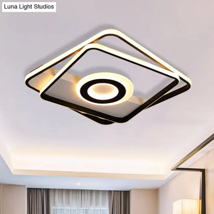 DecorBites™ DecorBites™ Minimalist LED Square Ceiling Flush Light - 16"/19.5"/23.5"/35.5" Wide - Warm/White Light