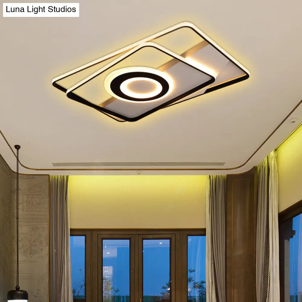 DecorBites™ DecorBites™ Minimalist LED Square Ceiling Flush Light - 16"/19.5"/23.5"/35.5" Wide - Warm/White Light