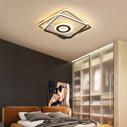 DecorBites™ DecorBites™ Minimalist LED Square Ceiling Flush Light - 16"/19.5"/23.5"/35.5" Wide - Warm/White Light