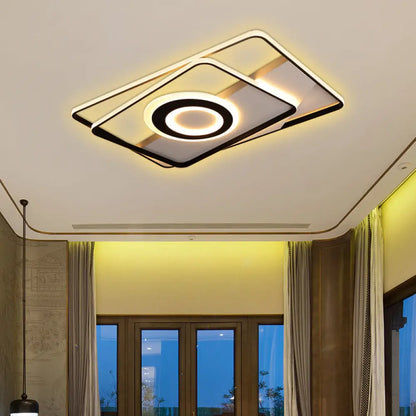 DecorBites™ DecorBites™ Minimalist LED Square Ceiling Flush Light - 16"/19.5"/23.5"/35.5" Wide - Warm/White Light