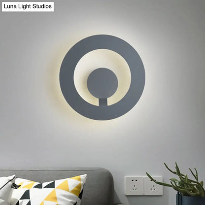 DecorBites™ DecorBites™ Minimalist LED Wall Sconce in Grey Finish - 7"/9" Dia for Living Room