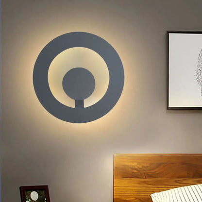 DecorBites™ DecorBites™ Minimalist LED Wall Sconce in Grey Finish - 7"/9" Dia for Living Room