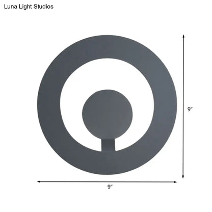 DecorBites™ DecorBites™ Minimalist LED Wall Sconce in Grey Finish - 7"/9" Dia for Living Room
