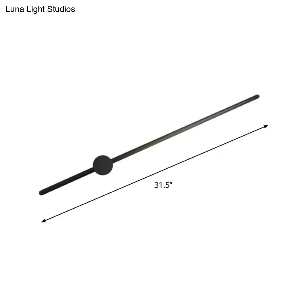 DecorBites™ DecorBites™ Minimalist LED Wall Sconce Lighting in Black Slim Rod Design - Heights of 23.5", 31.5", and 47" - Ideal for Bedroom
