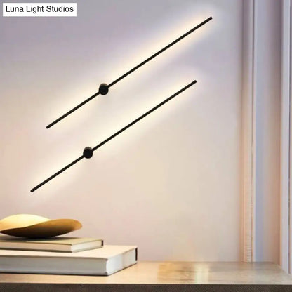 DecorBites™ DecorBites™ Minimalist LED Wall Sconce Lighting in Black Slim Rod Design - Heights of 23.5", 31.5", and 47" - Ideal for Bedroom