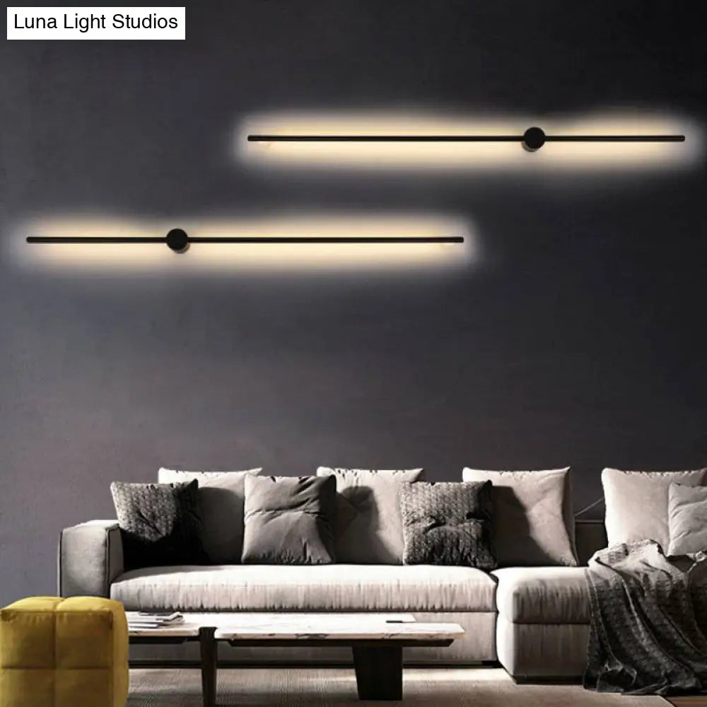 DecorBites™ DecorBites™ Minimalist LED Wall Sconce Lighting in Black Slim Rod Design - Heights of 23.5", 31.5", and 47" - Ideal for Bedroom