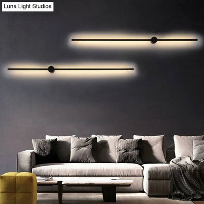 DecorBites™ DecorBites™ Minimalist LED Wall Sconce Lighting in Black Slim Rod Design - Heights of 23.5", 31.5", and 47" - Ideal for Bedroom