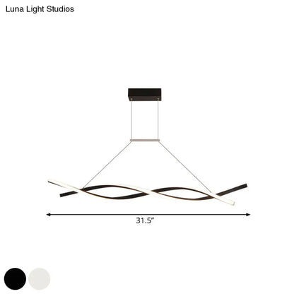 Lámpara colgante lineal LED minimalista DecorBites™ para restaurantes con pantalla acrílica - Negro/Gris, Blanco cálido