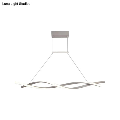 Lámpara colgante lineal LED minimalista DecorBites™ para restaurantes con pantalla acrílica - Negro/Gris, Blanco cálido