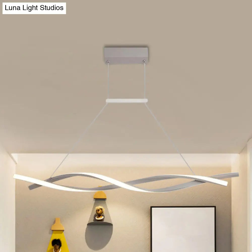 Lámpara colgante lineal LED minimalista DecorBites™ para restaurantes con pantalla acrílica - Negro/Gris, Blanco cálido
