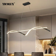 Minimalist Linear LED Pendant Light in Black or White - Decorbites