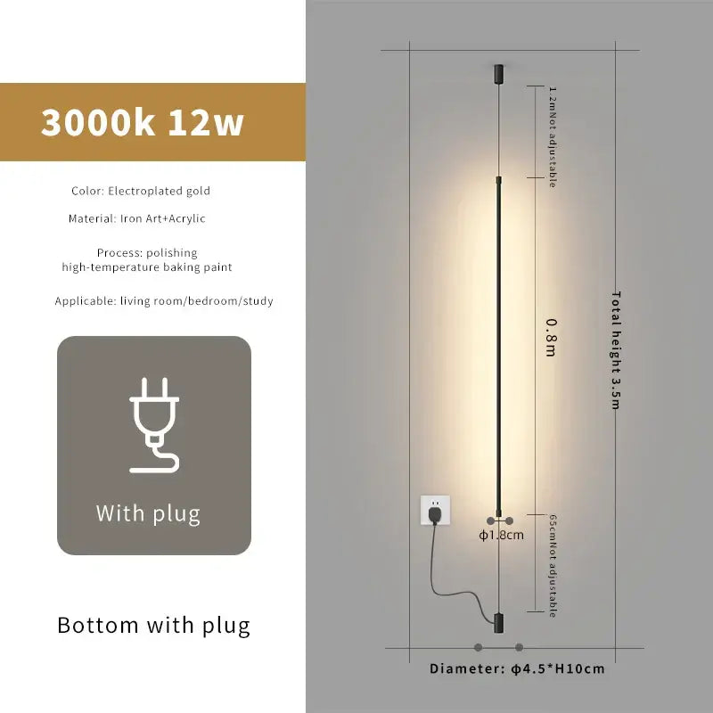 Electroplated gold modern floor lamp with sleek iron and acrylic design featuring adjustable height for versatile lighting