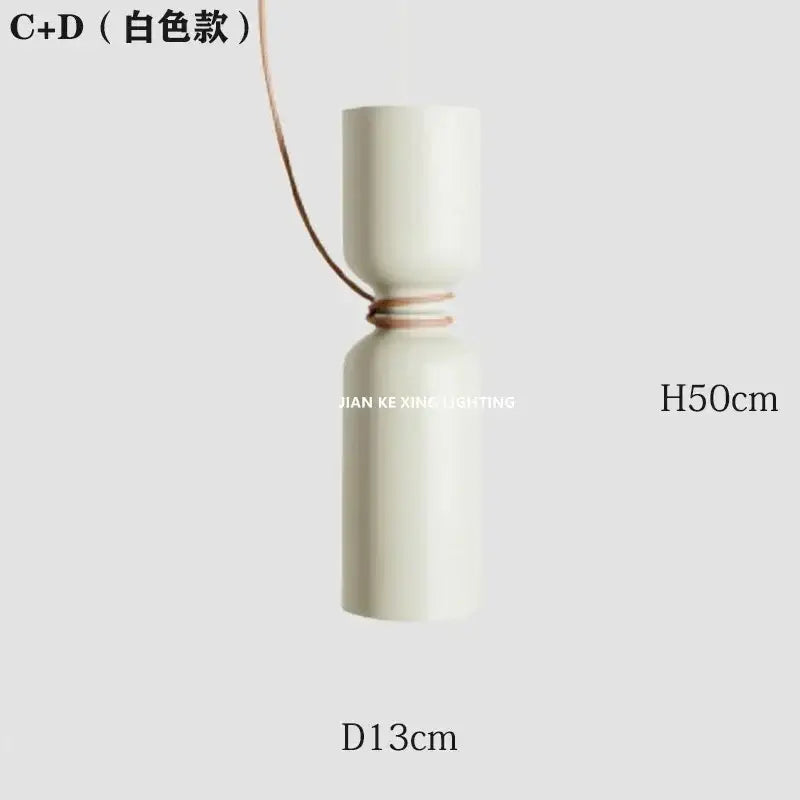 Minimalist matte black and off-white pendant light with white ceramic shade and copper cord for decorbites forged iron chandelier