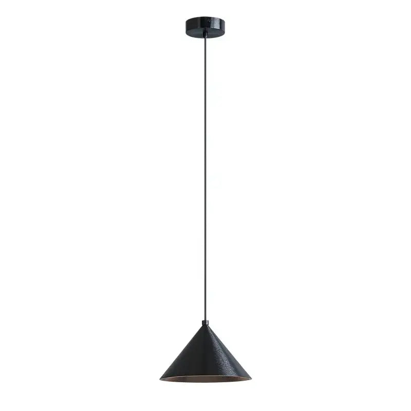 Minimalist matte black pendant light chandelier with conical design and sleek finish for dining room lighting