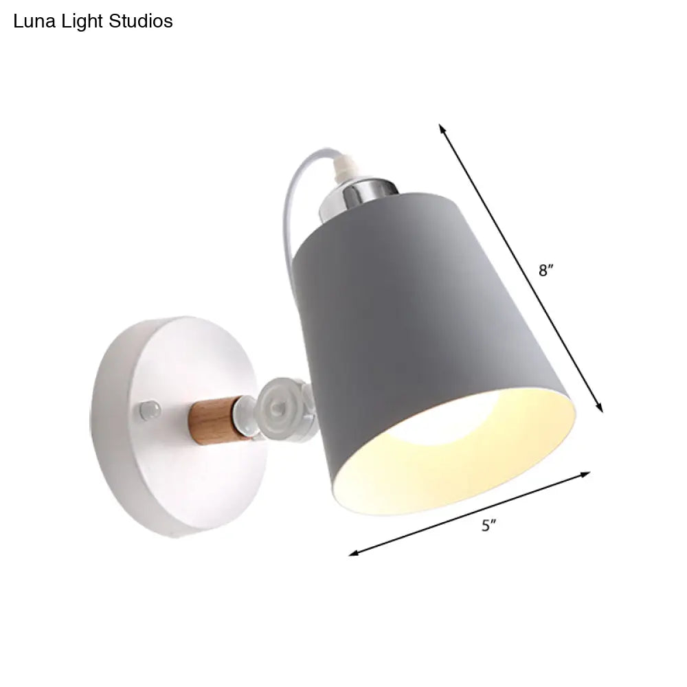 DecorBites™ DecorBites™ Minimalist Metal Conical Sconce Light Fixture - Gray/White/Pink/Yellow/Blue/Green