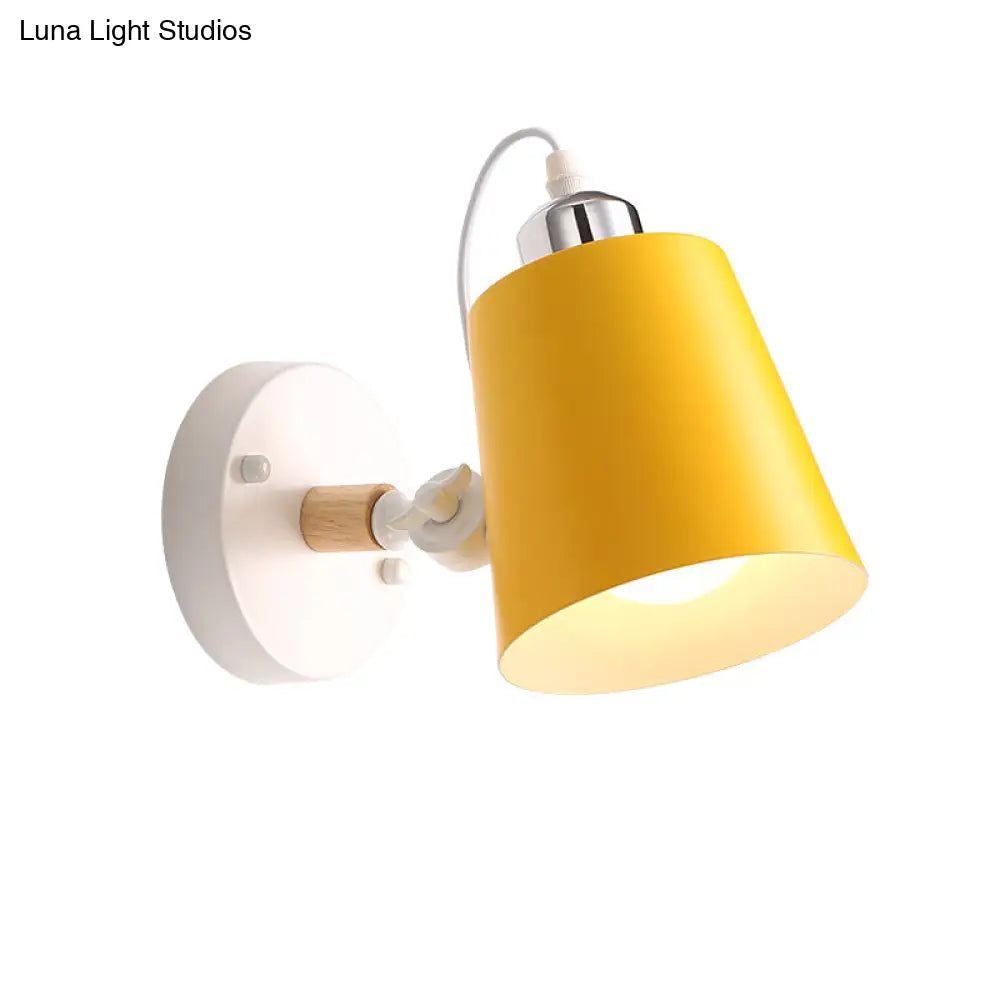 DecorBites™ DecorBites™ Minimalist Metal Conical Sconce Light Fixture - Gray/White/Pink/Yellow/Blue/Green