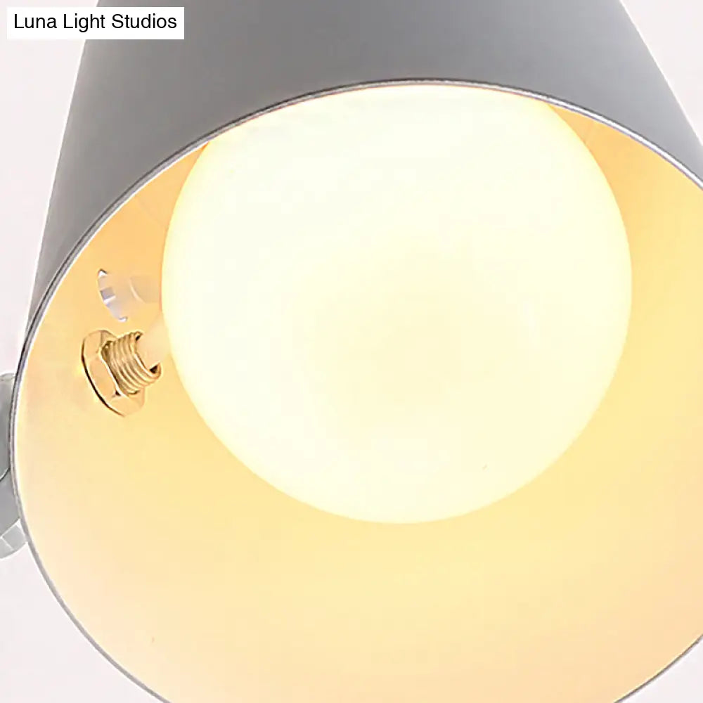 DecorBites™ DecorBites™ Minimalist Metal Conical Sconce Light Fixture - Gray/White/Pink/Yellow/Blue/Green