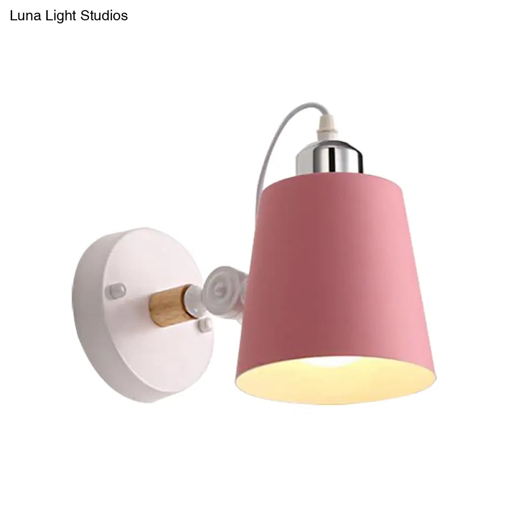 DecorBites™ DecorBites™ Minimalist Metal Conical Sconce Light Fixture - Gray/White/Pink/Yellow/Blue/Green