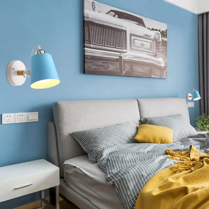 DecorBites™ DecorBites™ Minimalist Metal Conical Sconce Light Fixture - Gray/White/Pink/Yellow/Blue/Green