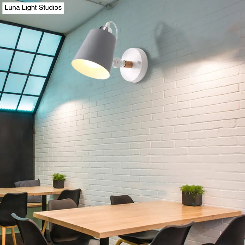 DecorBites™ DecorBites™ Minimalist Metal Conical Sconce Light Fixture - Gray/White/Pink/Yellow/Blue/Green