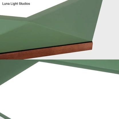 DecorBites™ DecorBites™ Minimalist Metal Green LED Flush Mount Ceiling Light with Acrylic Diffuser - 16.5"/20.5" Wide for Living Room