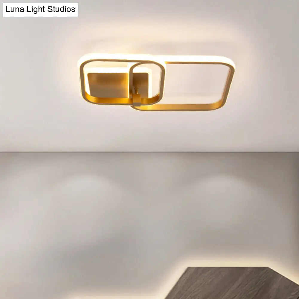 DecorBites™ DecorBites™ Minimalist Metal LED Ceiling Light in Gold - Multi-Shape & 2/4 Lights - Semi Flush Mount Fixture