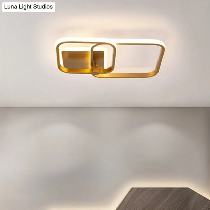DecorBites™ DecorBites™ Minimalist Metal LED Ceiling Light in Gold - Multi-Shape & 2/4 Lights - Semi Flush Mount Fixture