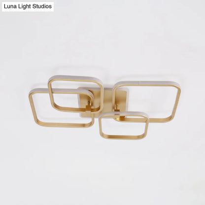 DecorBites™ DecorBites™ Minimalist Metal LED Ceiling Light in Gold - Multi-Shape & 2/4 Lights - Semi Flush Mount Fixture