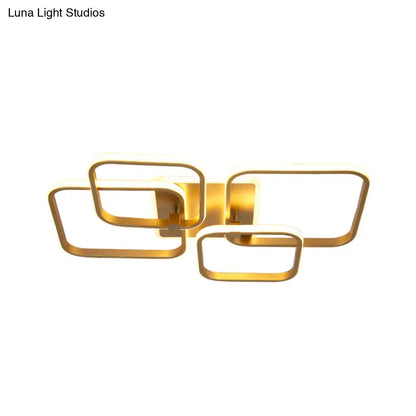 DecorBites™ DecorBites™ Minimalist Metal LED Ceiling Light in Gold - Multi-Shape & 2/4 Lights - Semi Flush Mount Fixture