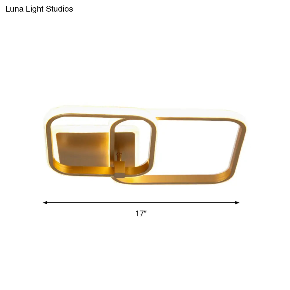 DecorBites™ DecorBites™ Minimalist Metal LED Ceiling Light in Gold - Multi-Shape & 2/4 Lights - Semi Flush Mount Fixture