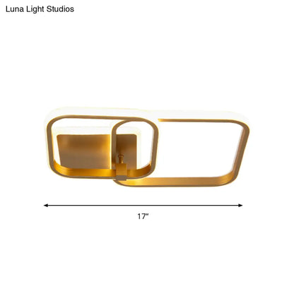 DecorBites™ DecorBites™ Minimalist Metal LED Ceiling Light in Gold - Multi-Shape & 2/4 Lights - Semi Flush Mount Fixture