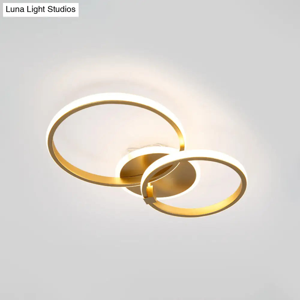DecorBites™ DecorBites™ Minimalist Metal LED Ceiling Light in Gold - Multi-Shape & 2/4 Lights - Semi Flush Mount Fixture