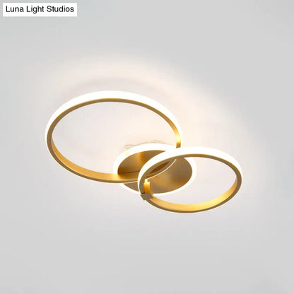 DecorBites™ DecorBites™ Minimalist Metal LED Ceiling Light in Gold - Multi-Shape & 2/4 Lights - Semi Flush Mount Fixture