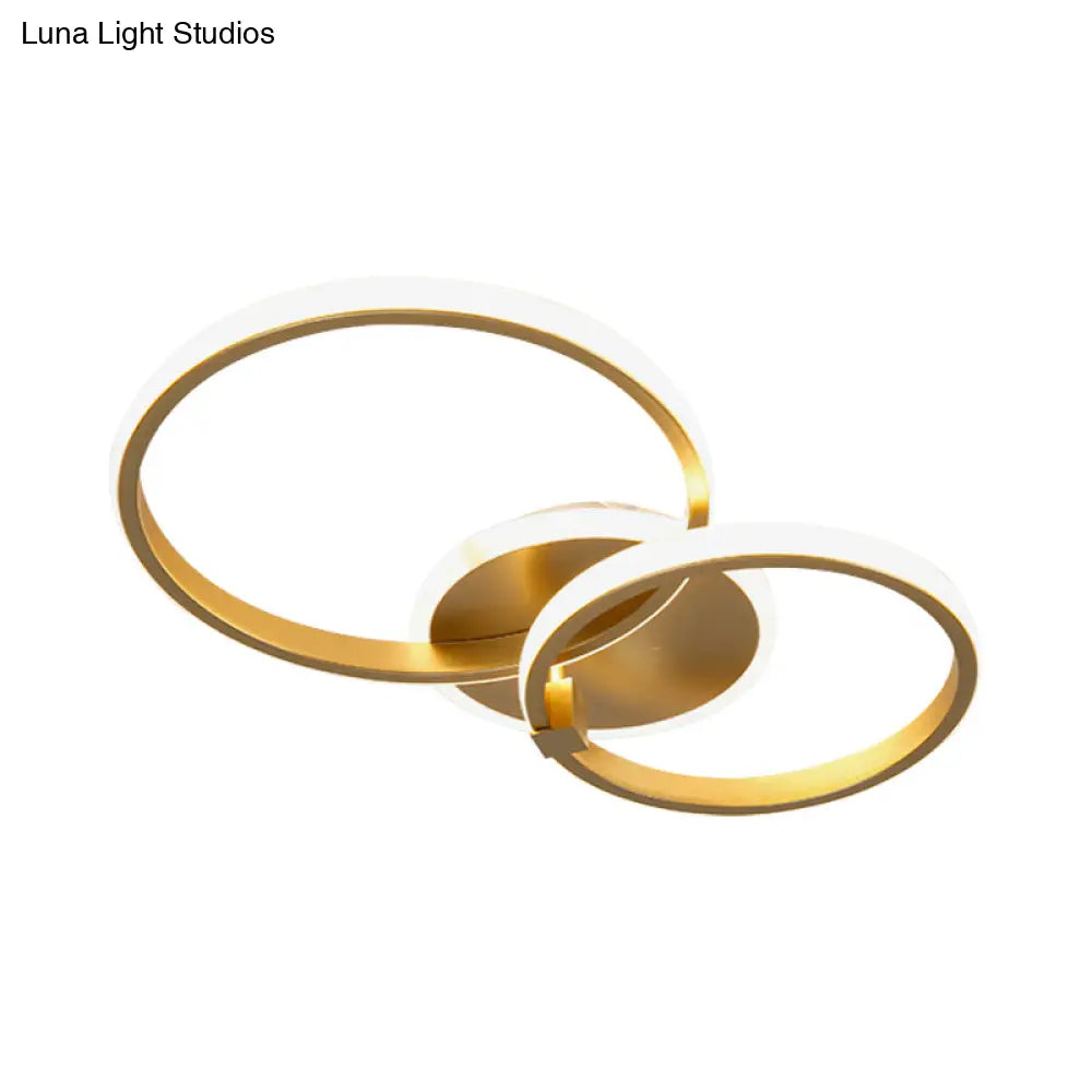 DecorBites™ DecorBites™ Minimalist Metal LED Ceiling Light in Gold - Multi-Shape & 2/4 Lights - Semi Flush Mount Fixture