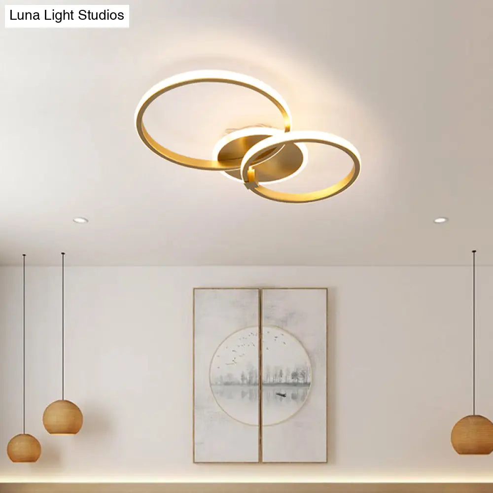 DecorBites™ DecorBites™ Minimalist Metal LED Ceiling Light in Gold - Multi-Shape & 2/4 Lights - Semi Flush Mount Fixture