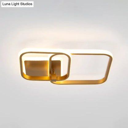 DecorBites™ DecorBites™ Minimalist Metal LED Ceiling Light in Gold - Multi-Shape & 2/4 Lights - Semi Flush Mount Fixture