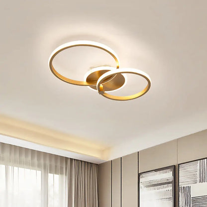 DecorBites™ DecorBites™ Minimalist Metal LED Ceiling Light in Gold - Multi-Shape & 2/4 Lights - Semi Flush Mount Fixture
