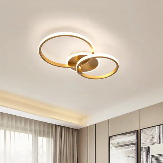DecorBites™ DecorBites™ Minimalist Metal LED Ceiling Light in Gold - Multi-Shape & 2/4 Lights - Semi Flush Mount Fixture