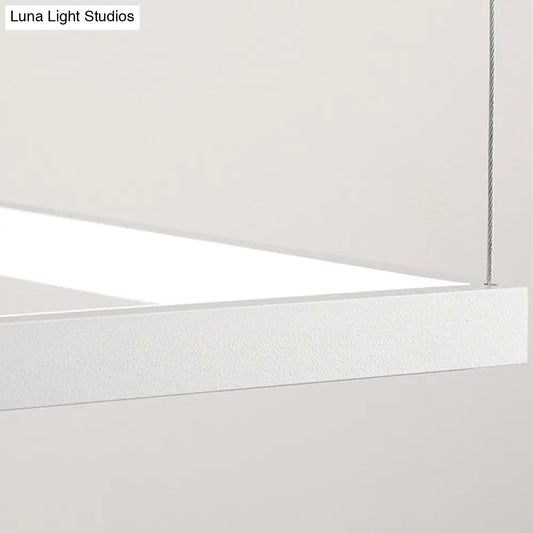 Kit de lámpara colgante LED minimalista de metal - Forma rectangular, blanca, 23,5"/31,5"/38" de ancho, luz cálida/blanca/natural