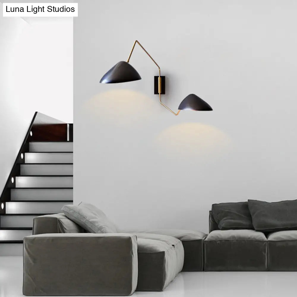 DecorBites™ DecorBites™ Minimalist Metal LED Wall Light with Swing Arm - Perfect for Living Room - Black